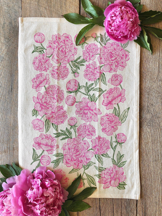 Peony Patterned Kitchen Towel