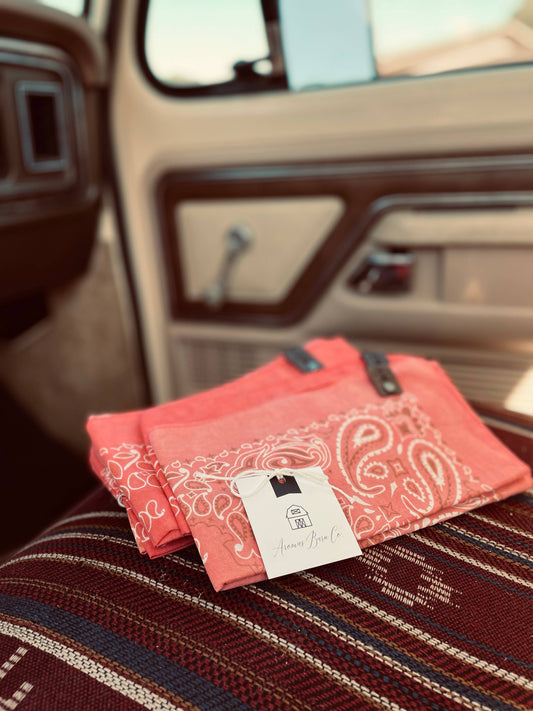 Coral Vintage Washed Bandanas