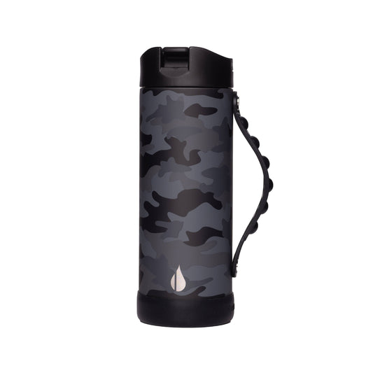 Water Bottle: 14oz Black Camo