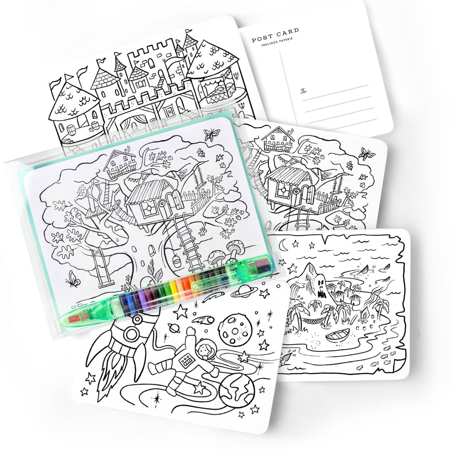 Kids Color-In Postcard Kit