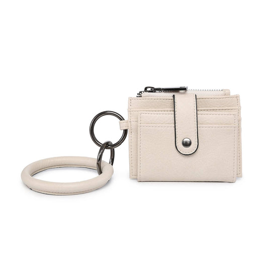 Sammie Mini Snap Wallet w/ Ring: White