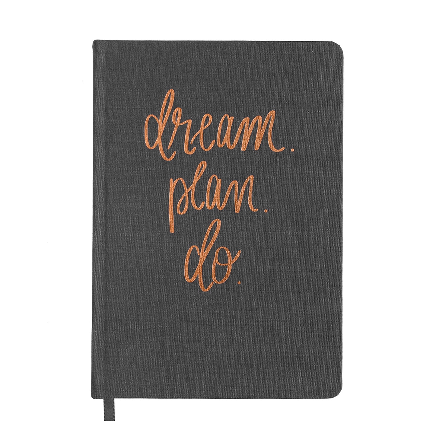 Dream. Plan. Do: Grey and Rose Gold Foil Fabric Journal