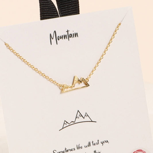 Mountains Charm Gold Dip Short Necklace