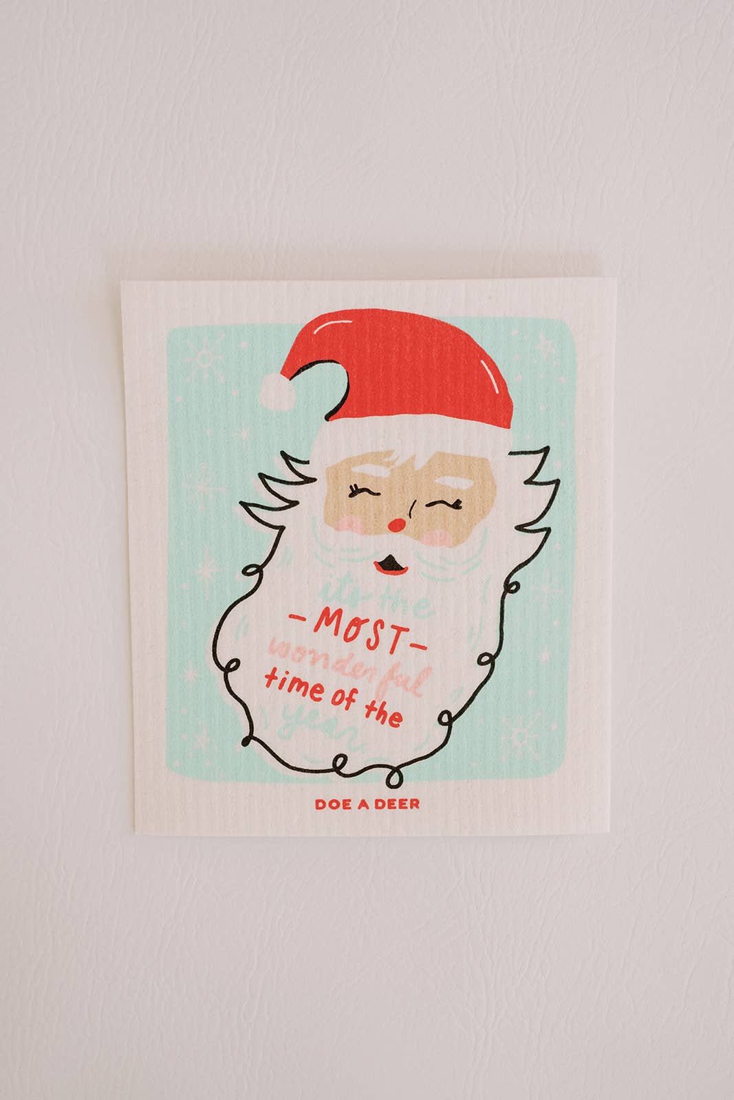 It's The Most Wonderful Time Santa Swedish Dishcloth