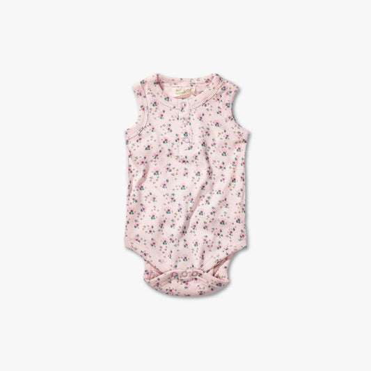 Honeysuckle Sleeveless Waffle Baby Bodysuit