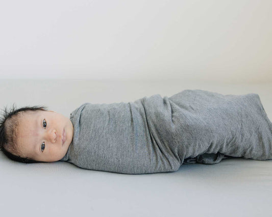 Baby Swaddle Blanket: Heather Grey