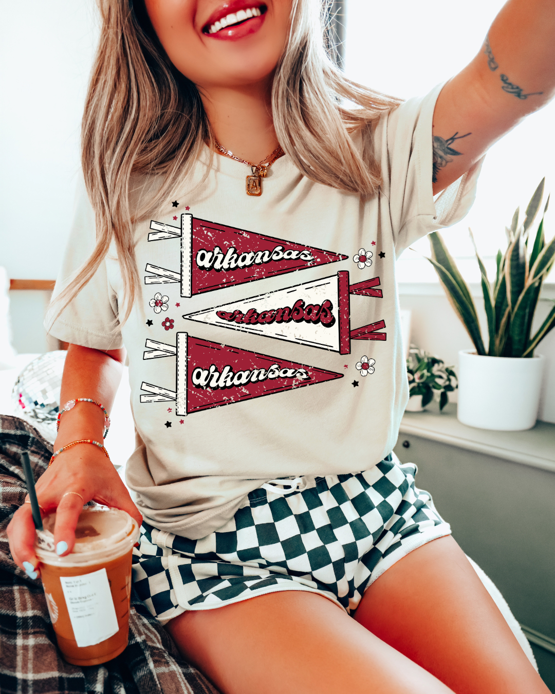 Arkansas Pennants Distressed Tee