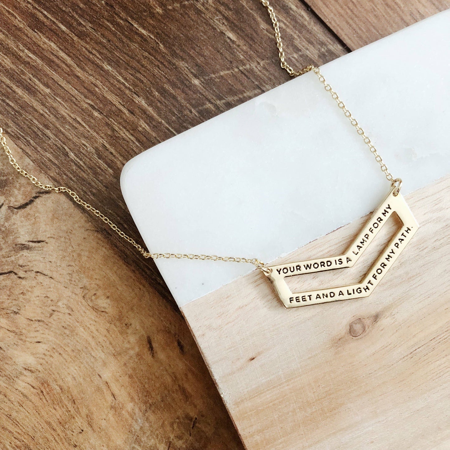 Lamp and Light Chevron Necklace