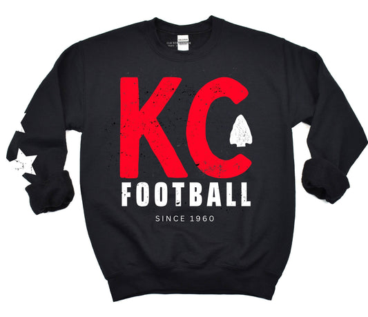 Kansas City Football Sweatshirt with Star Sleeve