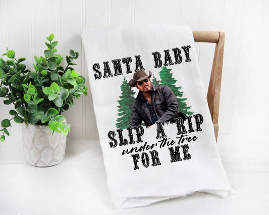 Santa Baby Slip a RIP Under the Tree for Me Kitchen Towel