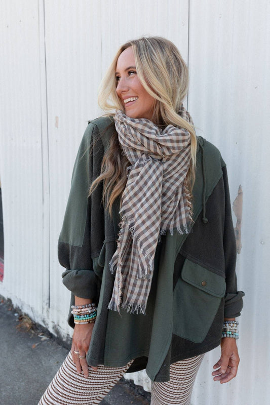 Khaki Plaid Stagecoach Scarf